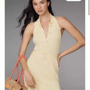 NWT! Anthropologie Yellow Halter Dress